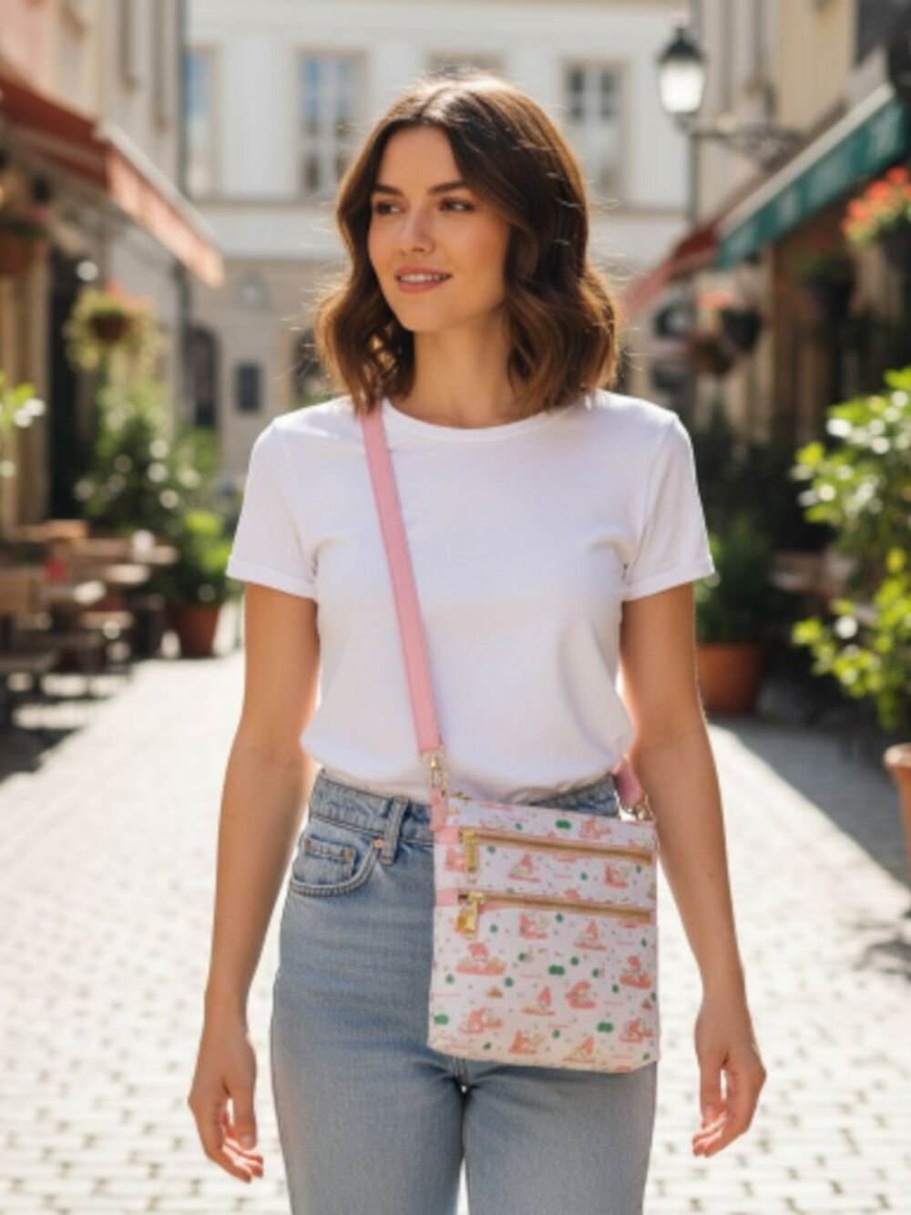 Loungefly Sanrio Hello Kitty My Melody 3 Zipper Crossbody Bag